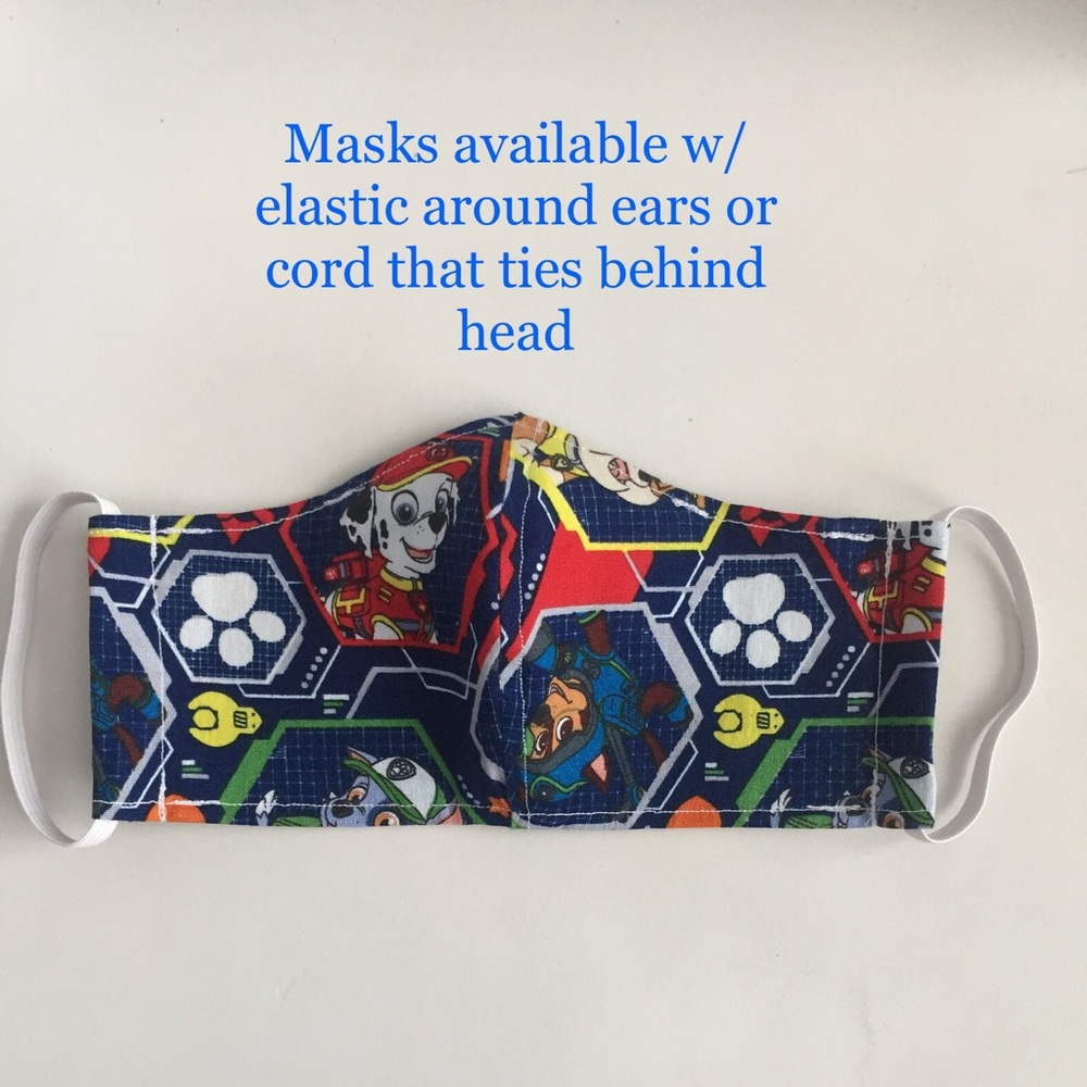 KIDS Handmade Face Mask w/nosewire/Filter Pocket
